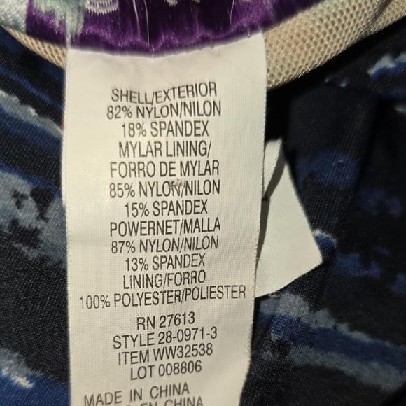 (J35) Delta Burke Blue and Purple One Piece Swimsuit - Picture 7 of 7